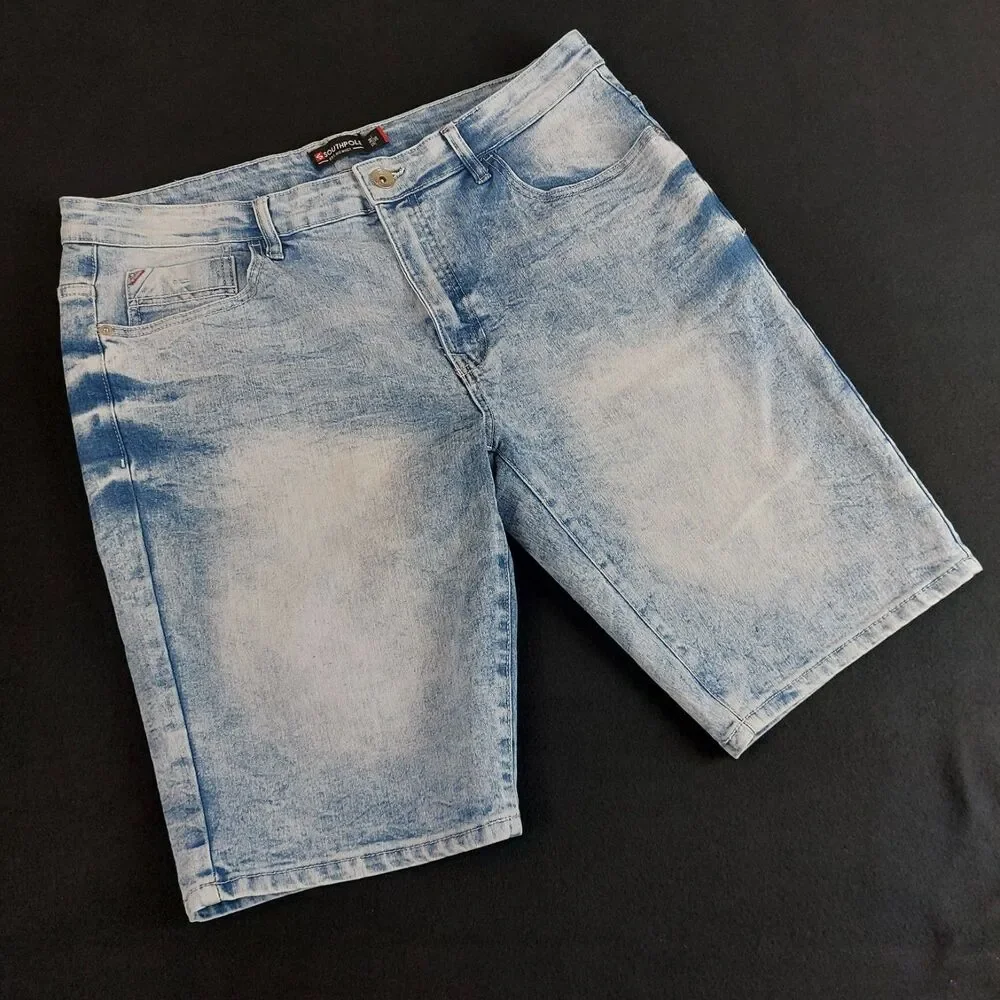 Southpole Slim Fit Jean Shorts Size 36 (Fit 37x11) Acid Wash